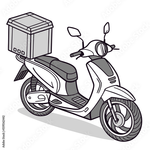 Scooter with cargo box delivery transportation vehicle
