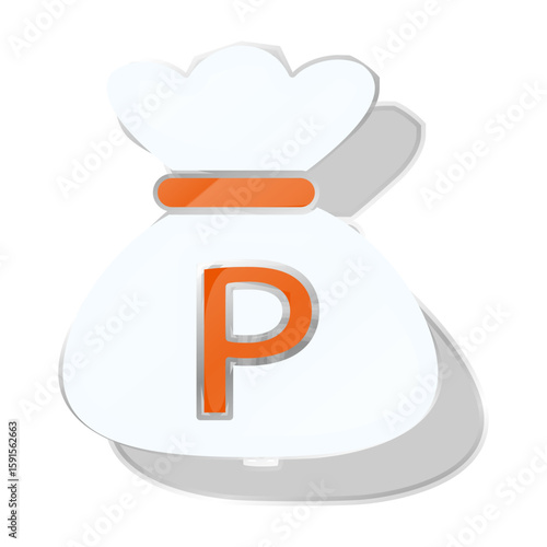 Transparent Point Bag with Letter P Icon