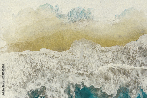 Tropical Shoreline Watercolor Texture