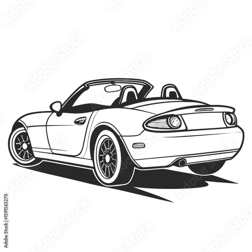 Sleek convertible sports car roadster automobile