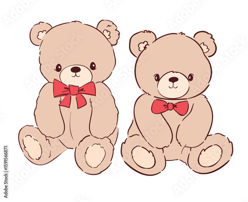 teddy bear vector hand drawn illustration cute print design for kids