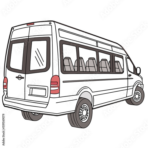 White passenger van with grey seats and tinted windows white van luxury van