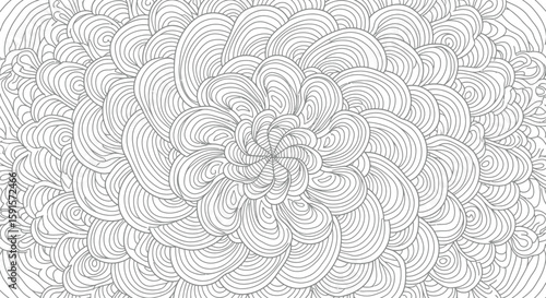 Mandala Waves Spiral Echo Patterns Adult Coloring Page Mindful Tranquility Meditation