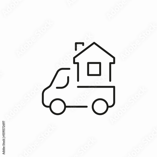 home relocation truck icon sign vector