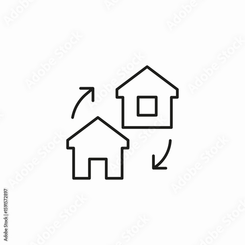 house exchange relocation icon sign vector