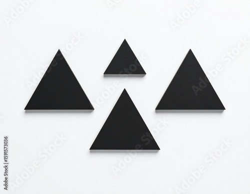 Minimalist geometric triangle symbols arranged vertically on white background