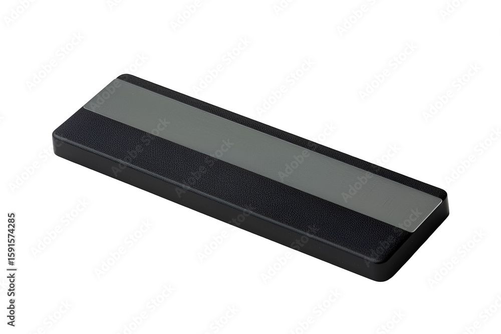 Fototapeta premium Sleek Black Rectangular Case with Grey Stripe Design