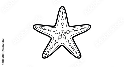 Serene Starfish Relaxing Ocean Coloring Page for Adults Beach Coastal Tranquility