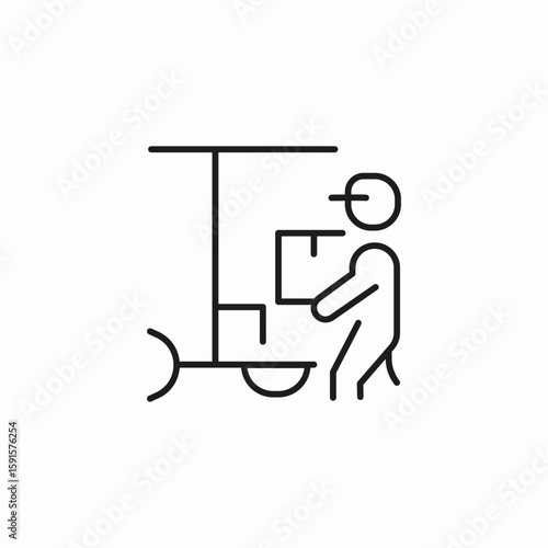 porter package delivery icon sign vector