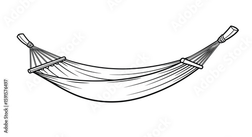 Peaceful Summer Hammock Relaxing Adult Coloring Page Tropical Bliss Design