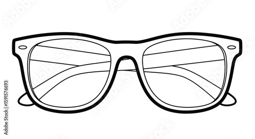 Stylish Sunglasses Iconic Summer Object Adult Coloring Page Cool Summer Vibes Art