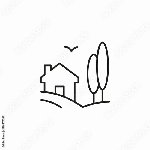 rural house nature icon sign vector