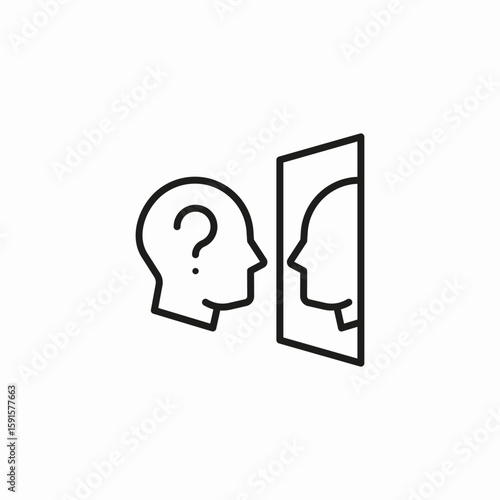 self reflection query icon sign vector