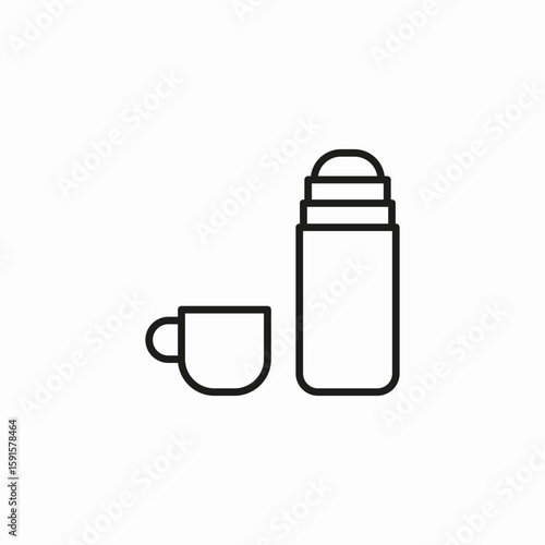 thermos cup set icon sign vector