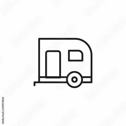 travel camping trailer icon sign vector