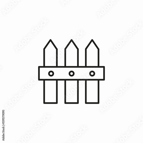 wooden fence picket icon sign vector