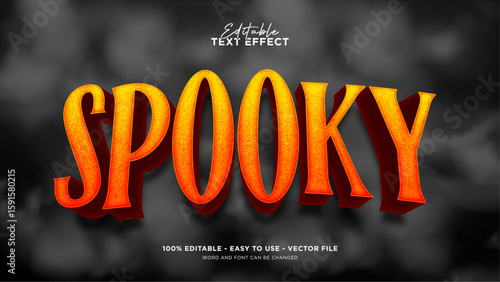 Editable spooky 3d text effect, Halloween text effect template