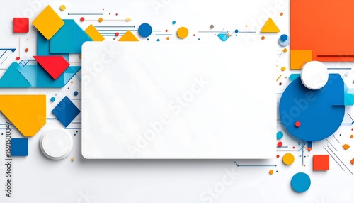 Abstract geometric shapes design with white space