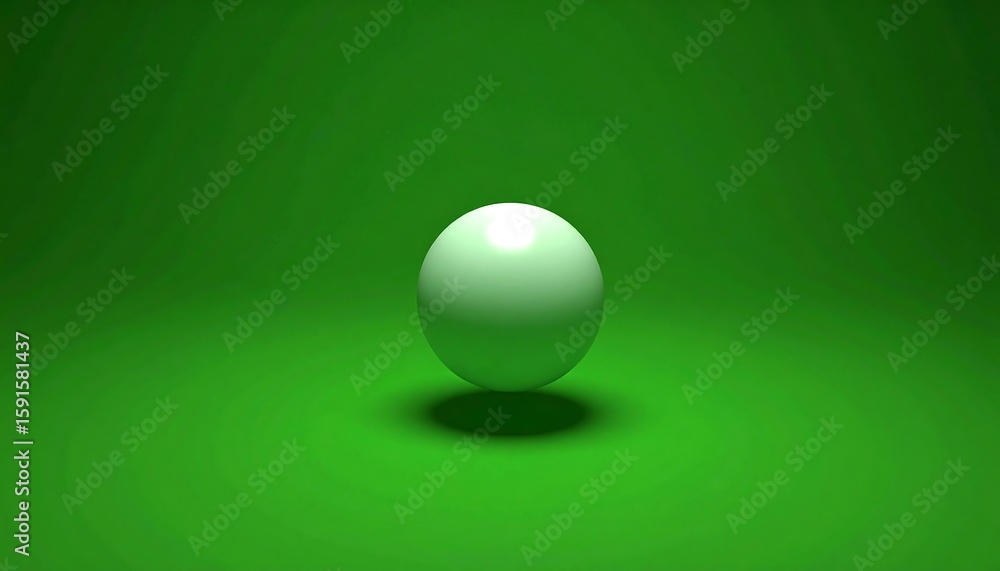 Single white sphere against a vibrant green background Single white sphere against a vibrant green background