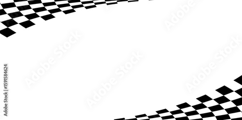 Race flag background. Checkered flag. Black and white checker. Start and finish flag. Automotive graphics. Race motorsport concept. Vector illustration