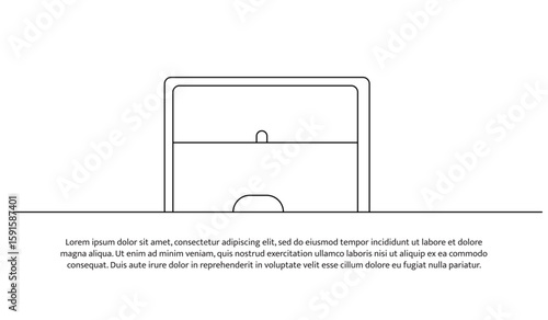 One line of shelves in the bathroom. Abstract minimal continuous line.