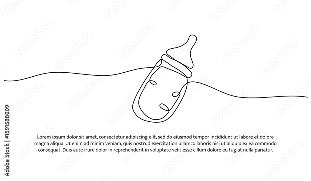Obraz premium One line of baby pacifiers. Abstract minimal continuous line.