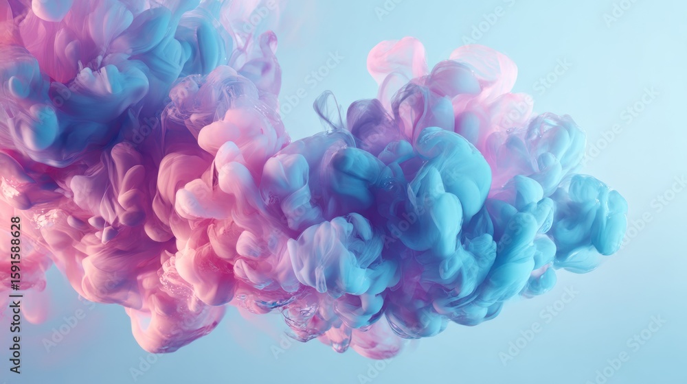 Fototapeta premium Pastel Ink Swirl in Water – Soft Dreamy Abstract Texture