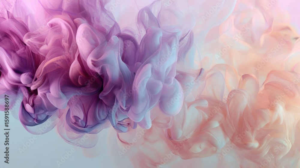 Fototapeta premium Pastel Ink Swirl in Water – Soft Dreamy Abstract Texture