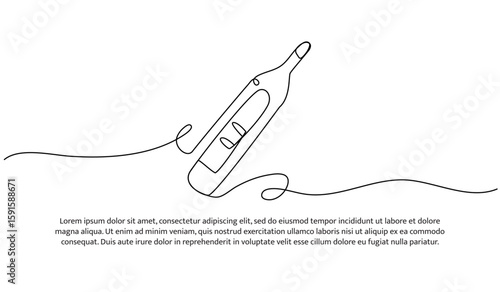 One line of pregnancy test pack. Abstract minimal continuous line.
