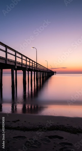 Wallpaper Mural Pier at Sunrise Serene Coastal Scene Torontodigital.ca