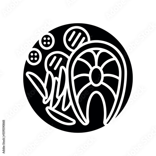 Ketogenic diet black flat icon for digital and print projects.