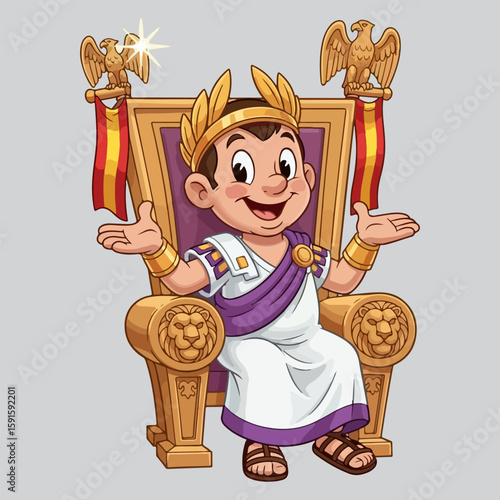 Roman emperor mascot vector