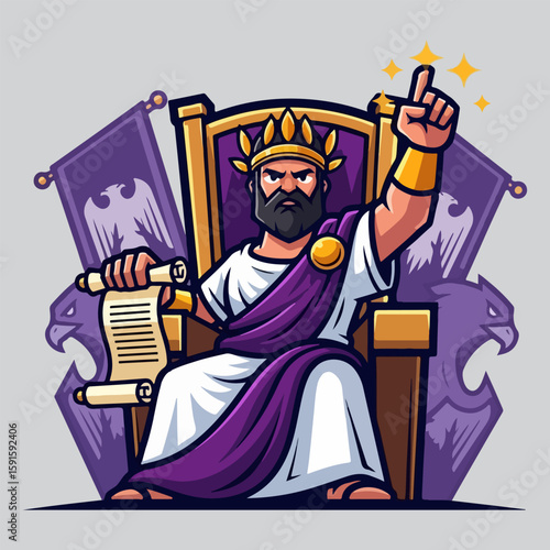 Roman emperor mascot vector