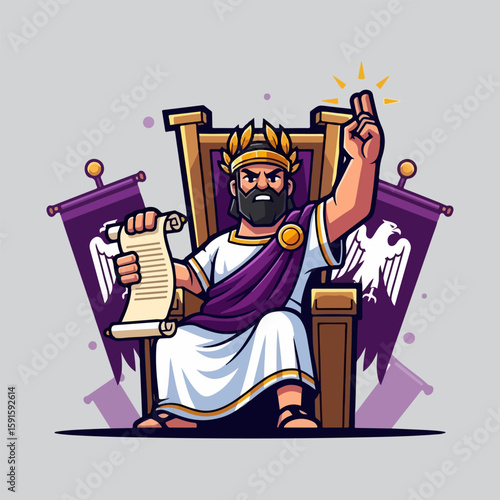 Roman emperor mascot vector