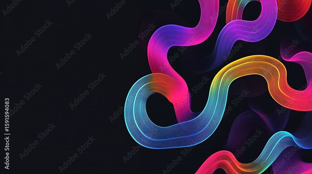 Fototapeta premium Abstract swirling ribbons of vibrant color