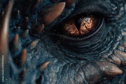 Wallpaper Mural Close Up of a Dark Fantasy Monster with Glowing Eyes Torontodigital.ca