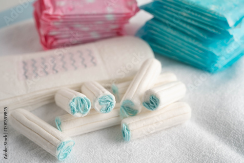 Sanitary hygiene set for woman menstrual period cycle protection.