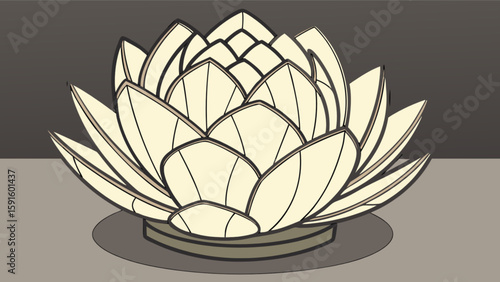 Elegant lotus flower illustration vector art design for meditation and spiritual practices graphic design asset