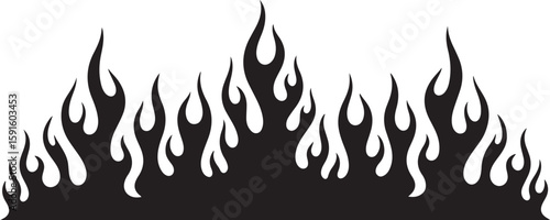 Vector art of decorative black flame design