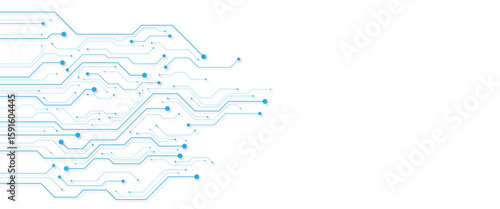 circuit board electronics digital technology banner blue