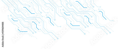 circuit board electronics digital technology banner blue