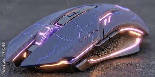 Sleek and Modern Gaming Mouse with LED Lights: Advanced Design for Video Gaming