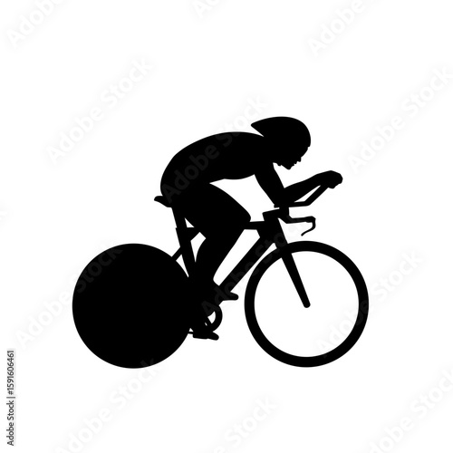 Cyclist Silhouette - Time-Trial Aerodynamic Position Icon