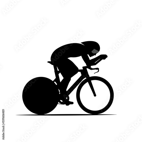 Cyclist Silhouette - Low Aerodynamic Time-Trial Pose Icon