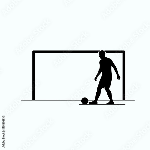 Penalty Taker Silhouette - Focused Before Goal Kick Icon
