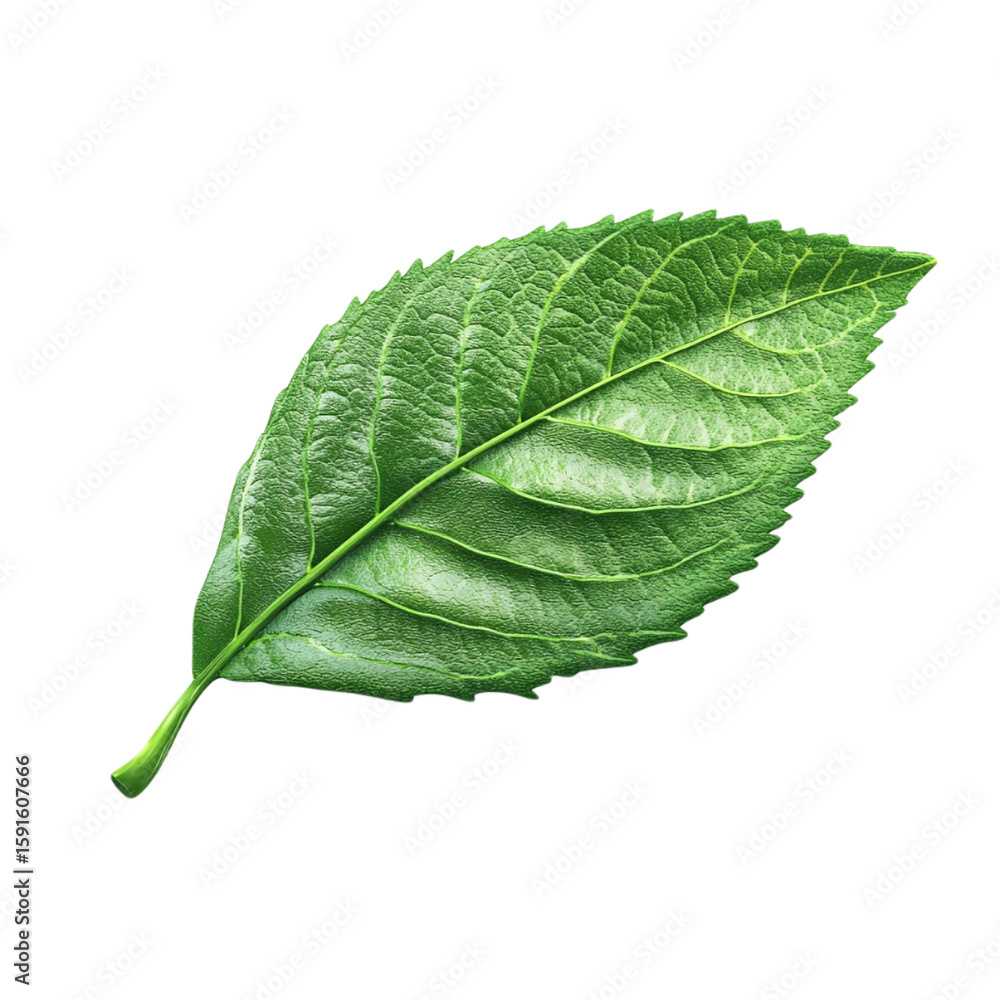 Fototapeta premium One leaf isolated on a transparent background, clipart