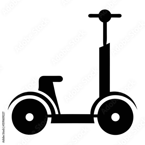 Modern personal transporter silhouette in black on a clean background
