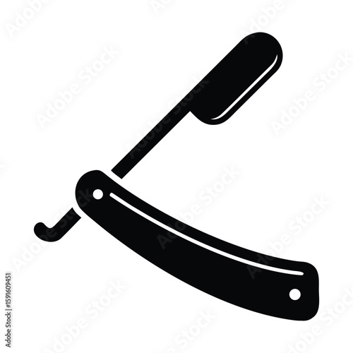 Straight Razor Vector Illustration Classic Shaving Tool Barber Icon
