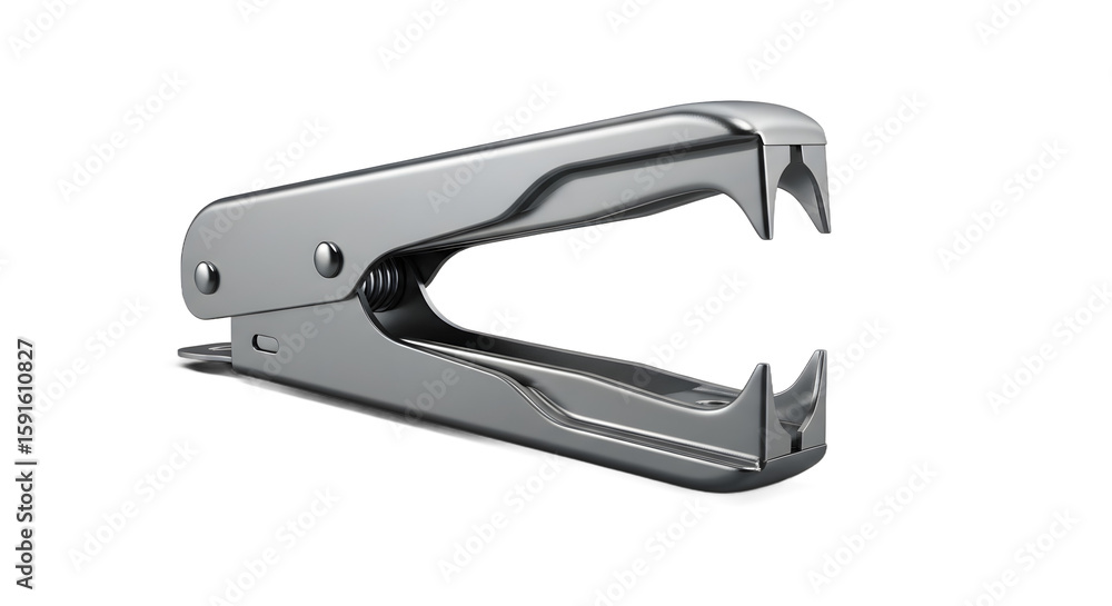 Metal Stapler in Silver Color on Transparent Background Metal Stapler in Silver Color on Transparent Background
