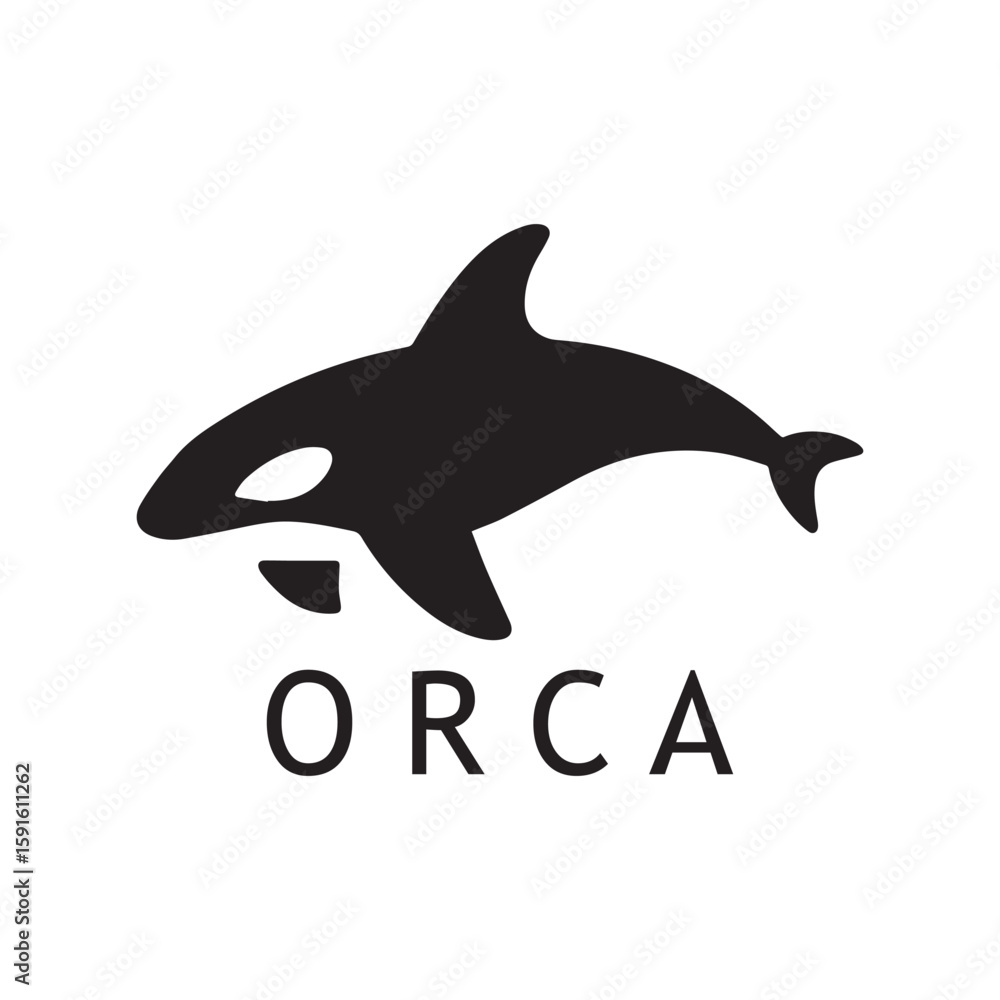 Fototapeta premium Powerful Killer Whale Vector Logo in Flat Style